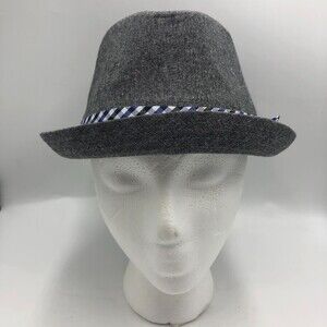 Nick Graham Men's Fedora Gray Hat with Plaid bow tie